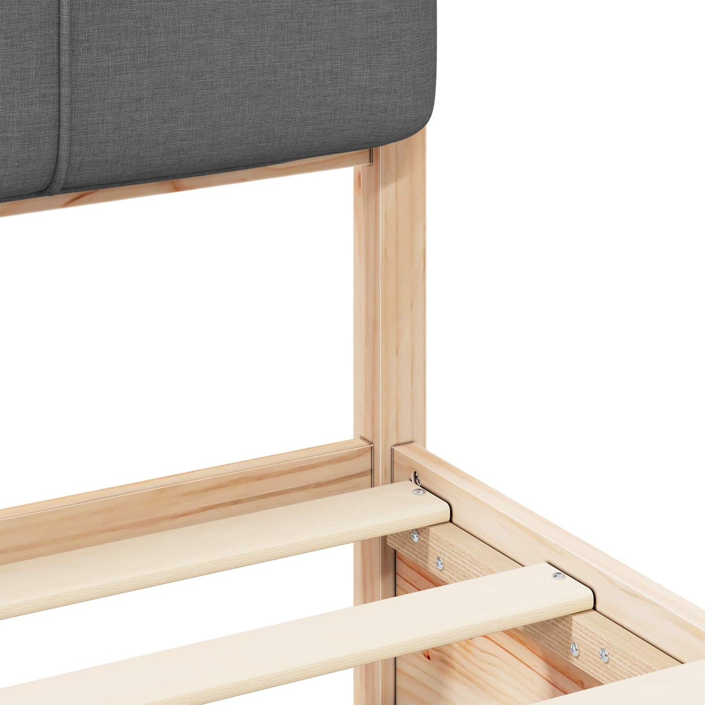 Bettgestell mit gepolstertem Kopfteil Dunkelgrau 75 x 190 cm