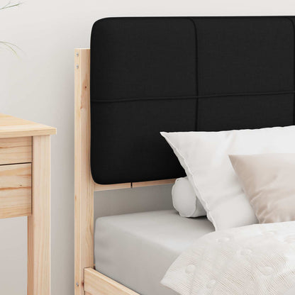 vidaXL Bettgestell mit gepolstertem Kopfteil Schwarz 75 x 190 cm