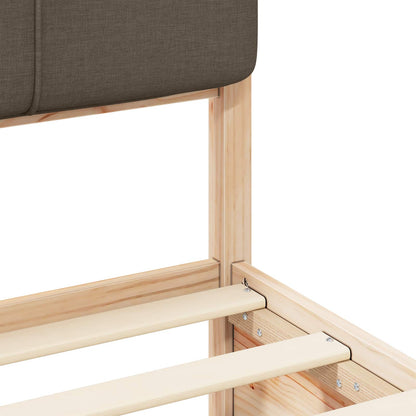 vidaXL Bettgestell mit gepolstertem Kopfteil Taupe 75 x 190 cm
