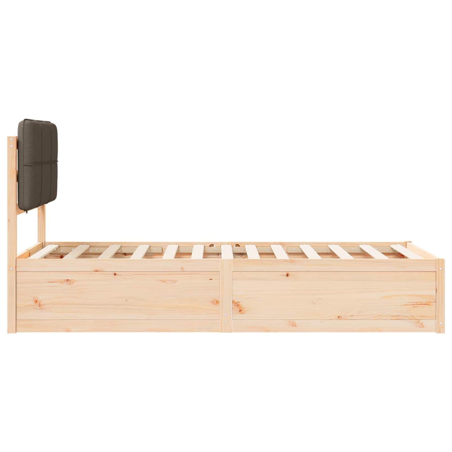vidaXL Bettgestell mit gepolstertem Kopfteil Taupe 75 x 190 cm