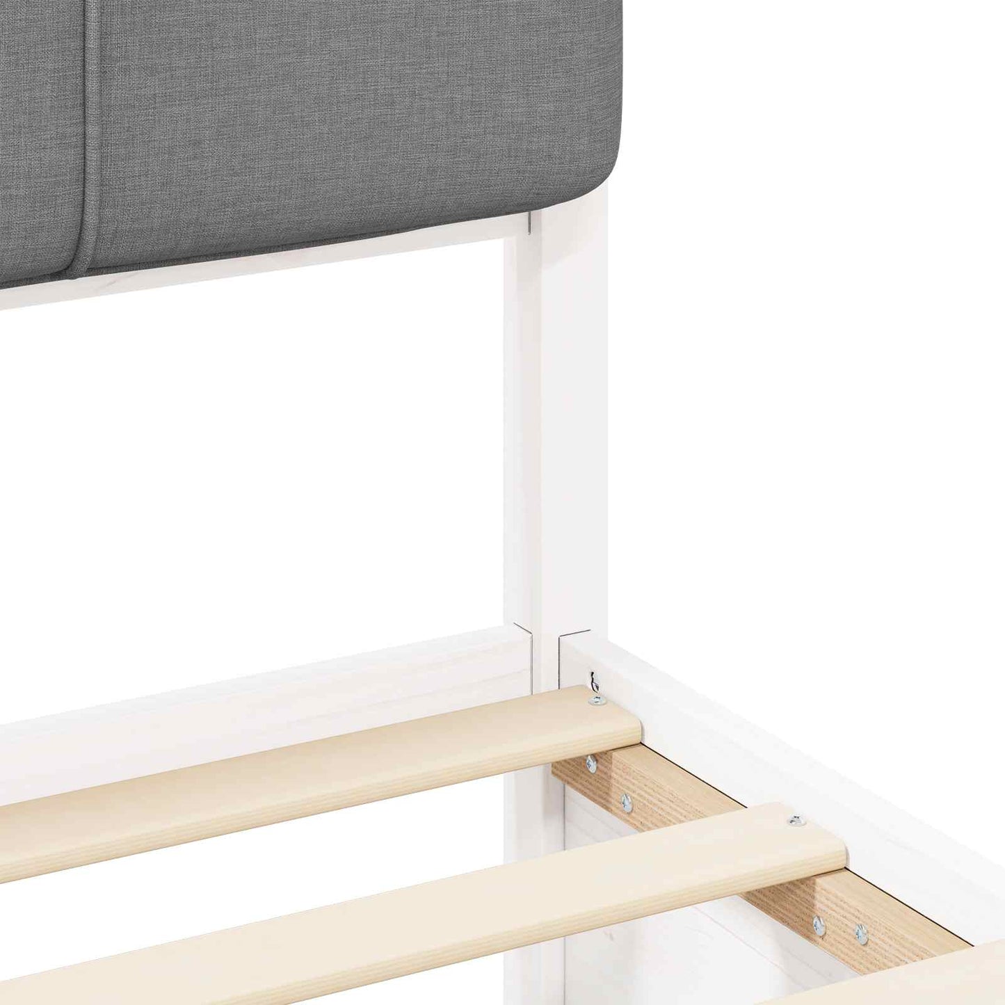 Bettgestell mit gepolstertem Kopfteil Hellgrau 75 x 190 cm