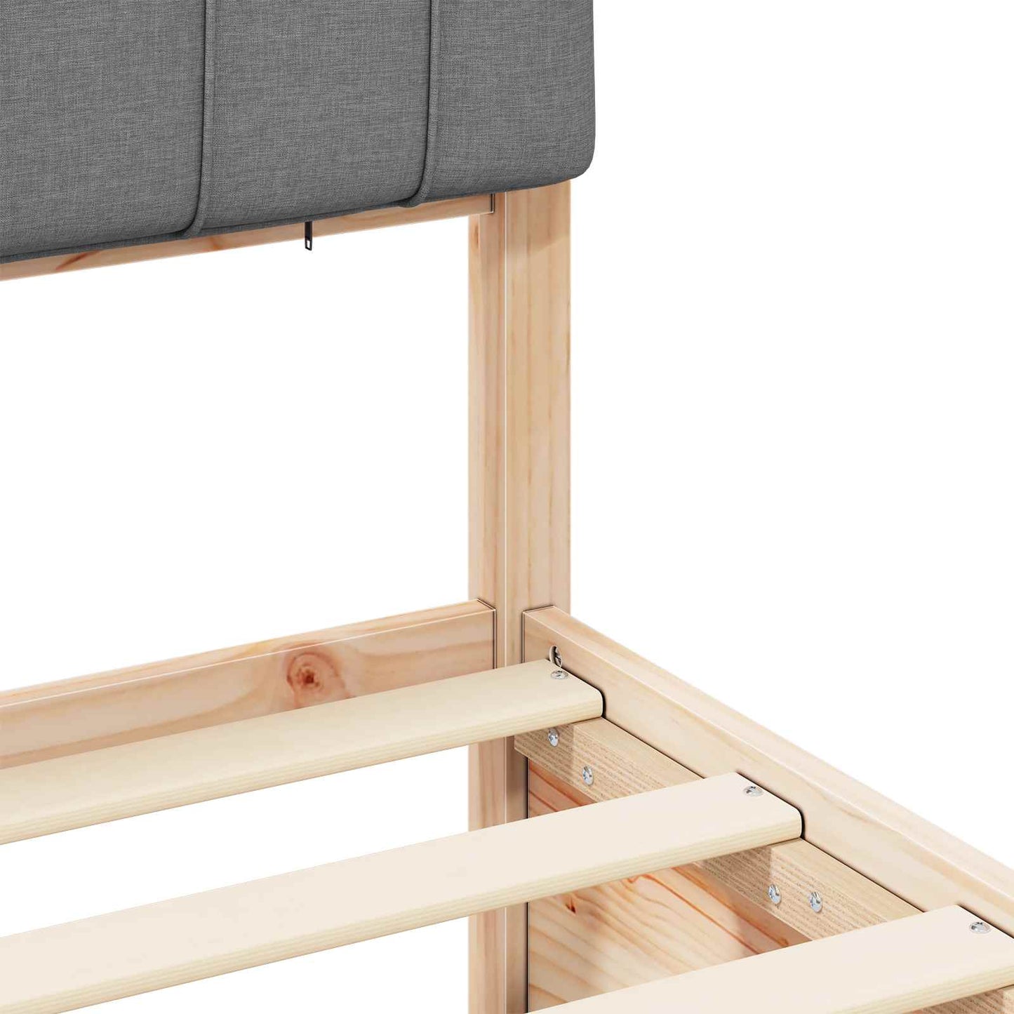 Bettgestell mit gepolstertem Kopfteil Hellgrau 100 x 200 cm