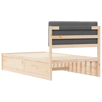 vidaXL Bettgestell mit gepolstertem Kopfteil Dunkelgrau 100 x 200 cm