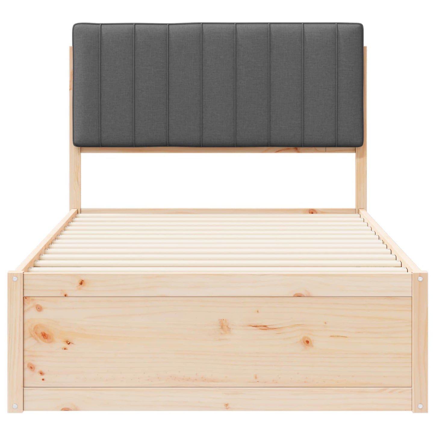 vidaXL Bettgestell mit gepolstertem Kopfteil Dunkelgrau 100 x 200 cm