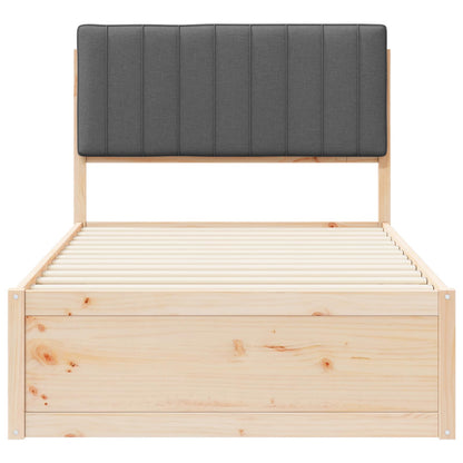 vidaXL Bettgestell mit gepolstertem Kopfteil Dunkelgrau 100 x 200 cm