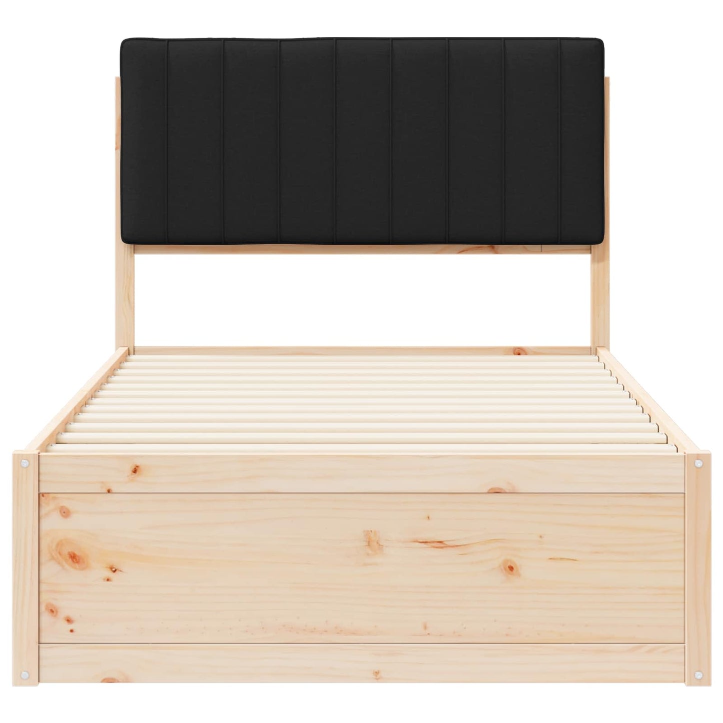 Bettgestell mit gepolstertem Kopfteil Schwarz 100 x 200 cm