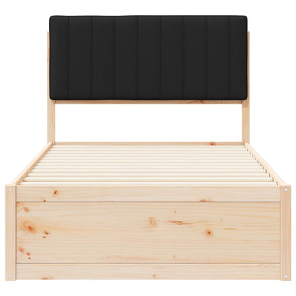 Bettgestell mit gepolstertem Kopfteil Schwarz 100 x 200 cm