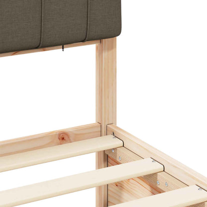 Bettgestell mit gepolstertem Kopfteil Taupe 100 x 200 cm