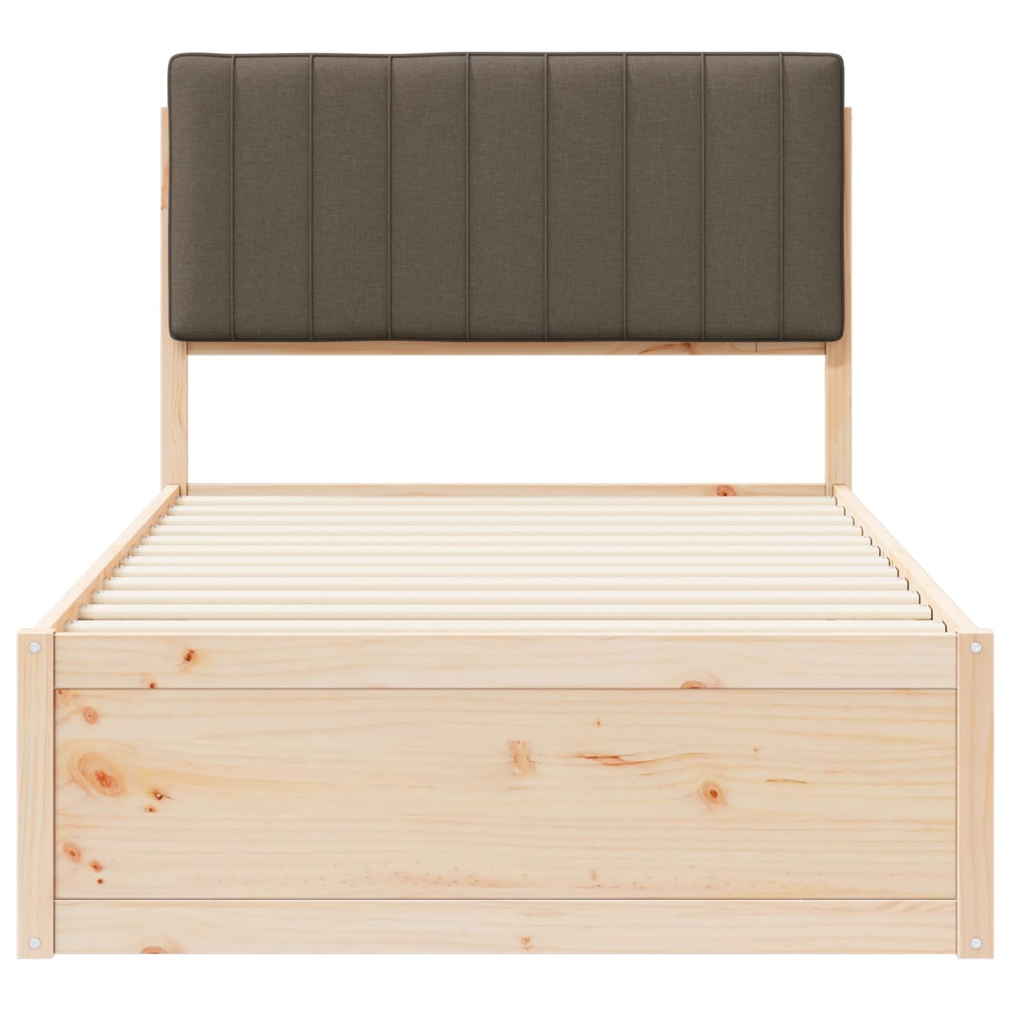 Bettgestell mit gepolstertem Kopfteil Taupe 100 x 200 cm