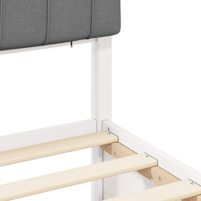 Bettgestell mit gepolstertem Kopfteil Hellgrau 100 x 200 cm