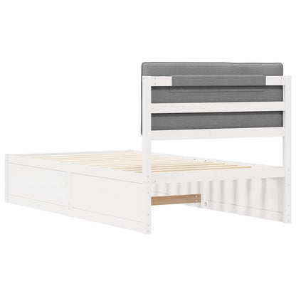 Bettgestell mit gepolstertem Kopfteil Hellgrau 100 x 200 cm