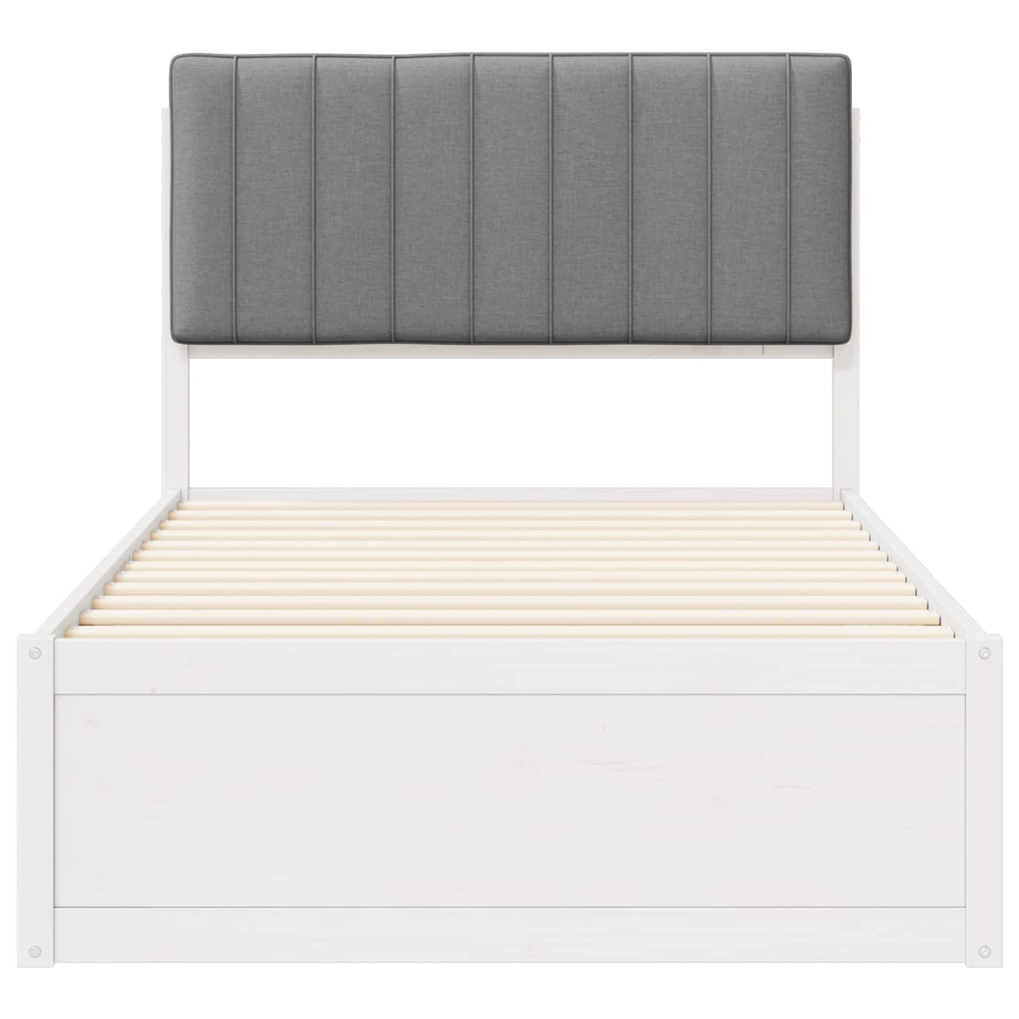 Bettgestell mit gepolstertem Kopfteil Hellgrau 100 x 200 cm