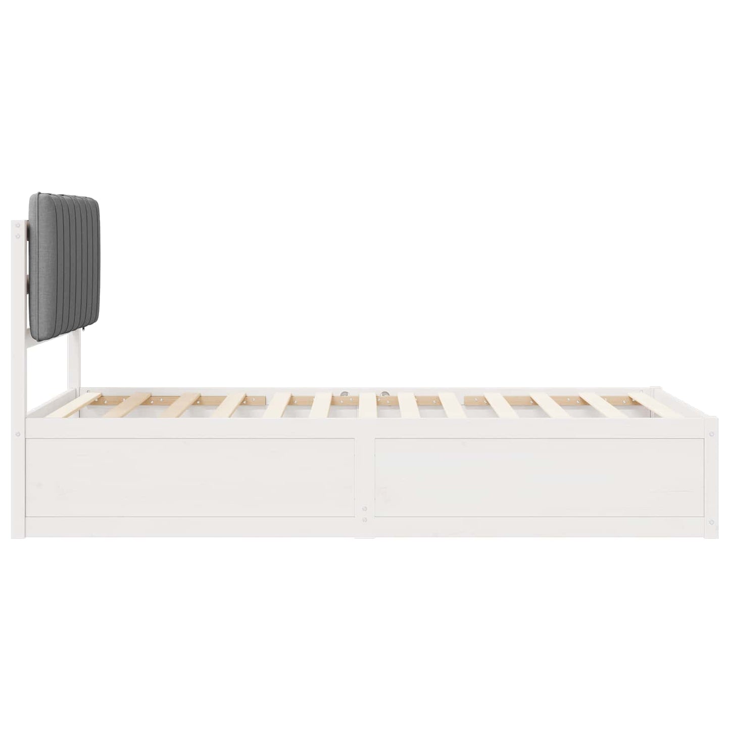 Bettgestell mit gepolstertem Kopfteil Hellgrau 100 x 200 cm