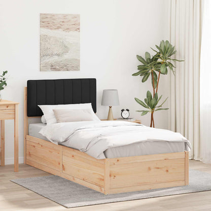 vidaXL Bettgestell mit gepolstertem Kopfteil Schwarz 90 x 200 cm