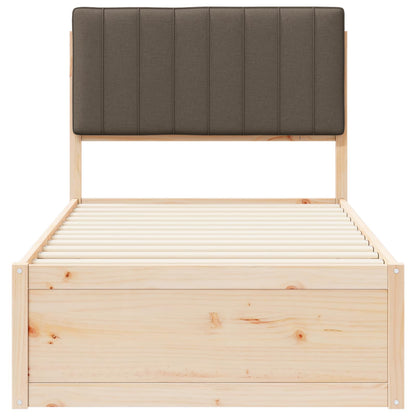 vidaXL Bettgestell mit gepolstertem Kopfteil Taupe 90 x 200 cm