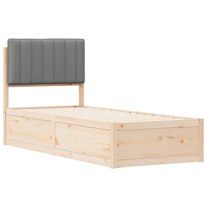 vidaXL Bettgestell mit gepolstertem Kopfteil Hellgrau 80 x 200 cm