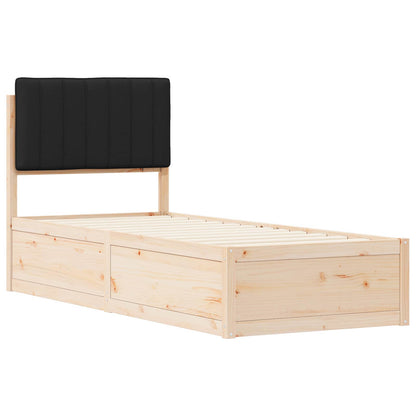 vidaXL Bettgestell mit gepolstertem Kopfteil Schwarz 80 x 200 cm