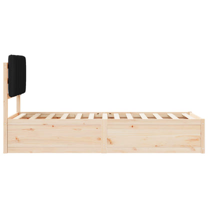 vidaXL Bettgestell mit gepolstertem Kopfteil Schwarz 80 x 200 cm