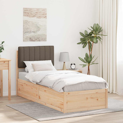 vidaXL Bettgestell mit gepolstertem Kopfteil Taupe 80 x 200 cm