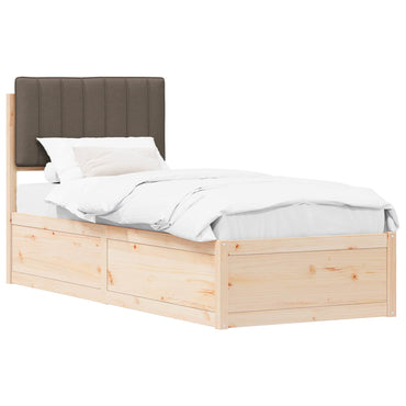 vidaXL Bettgestell mit gepolstertem Kopfteil Taupe 80 x 200 cm