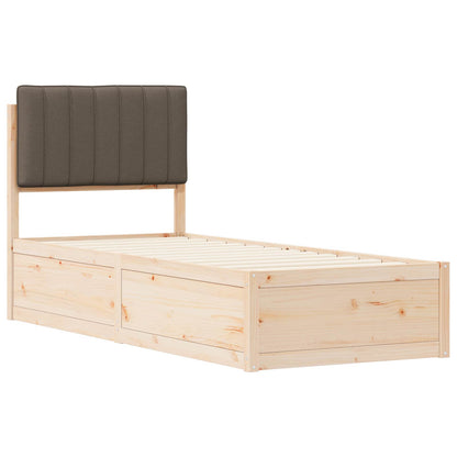 vidaXL Bettgestell mit gepolstertem Kopfteil Taupe 80 x 200 cm
