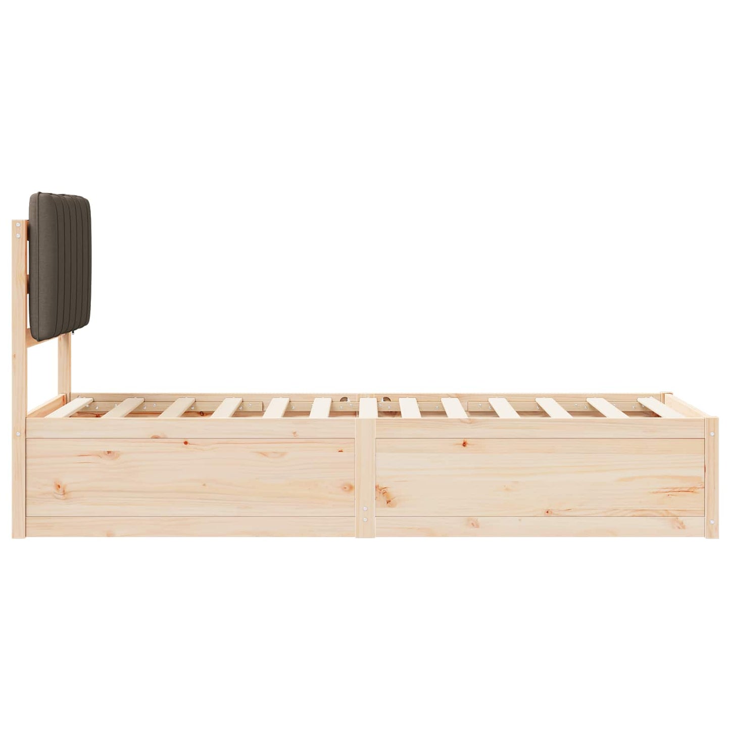 vidaXL Bettgestell mit gepolstertem Kopfteil Taupe 80 x 200 cm