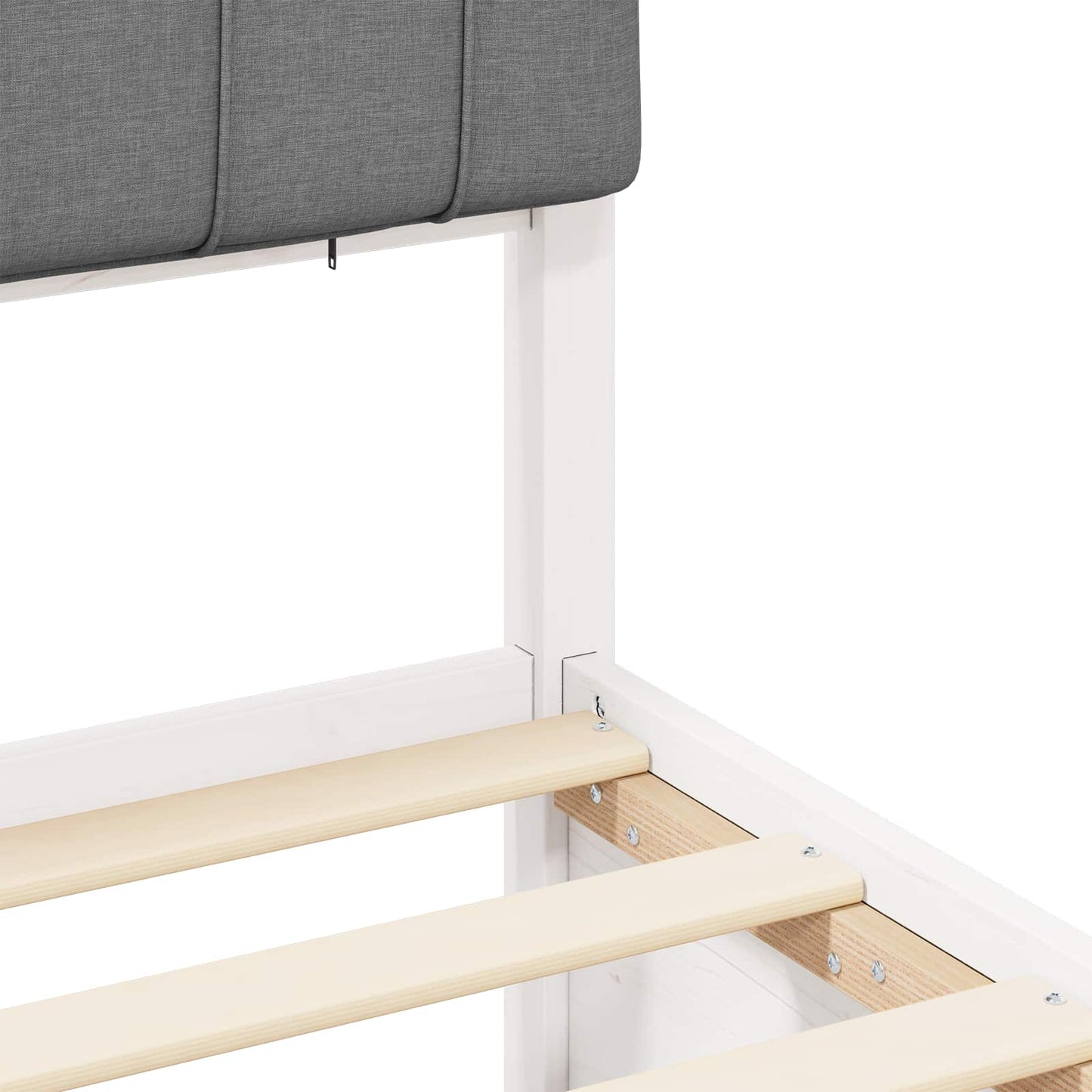 Bettgestell mit gepolstertem Kopfteil Hellgrau 80 x 200 cm