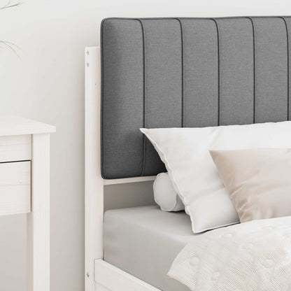 Bettgestell mit gepolstertem Kopfteil Hellgrau 80 x 200 cm