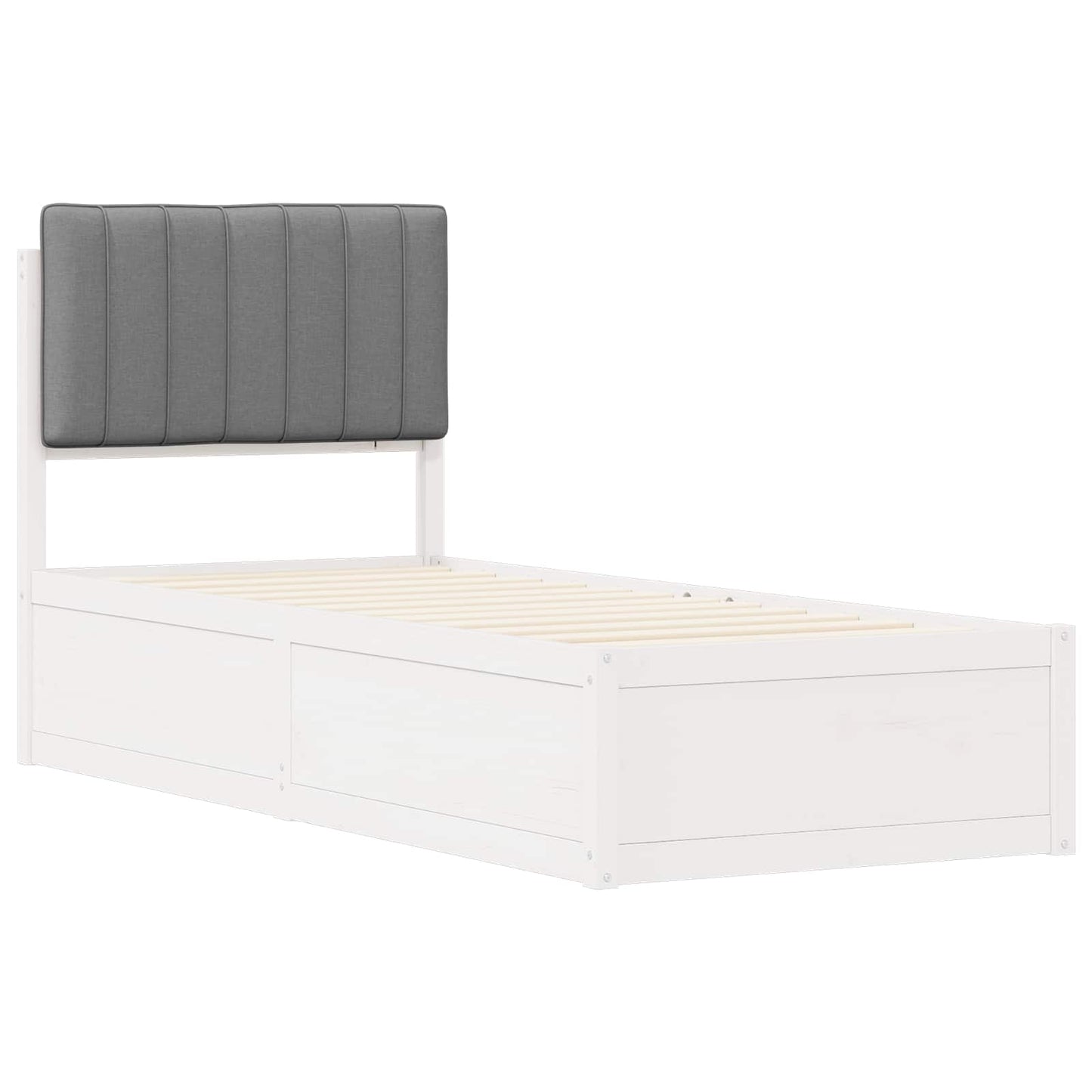 Bettgestell mit gepolstertem Kopfteil Hellgrau 80 x 200 cm