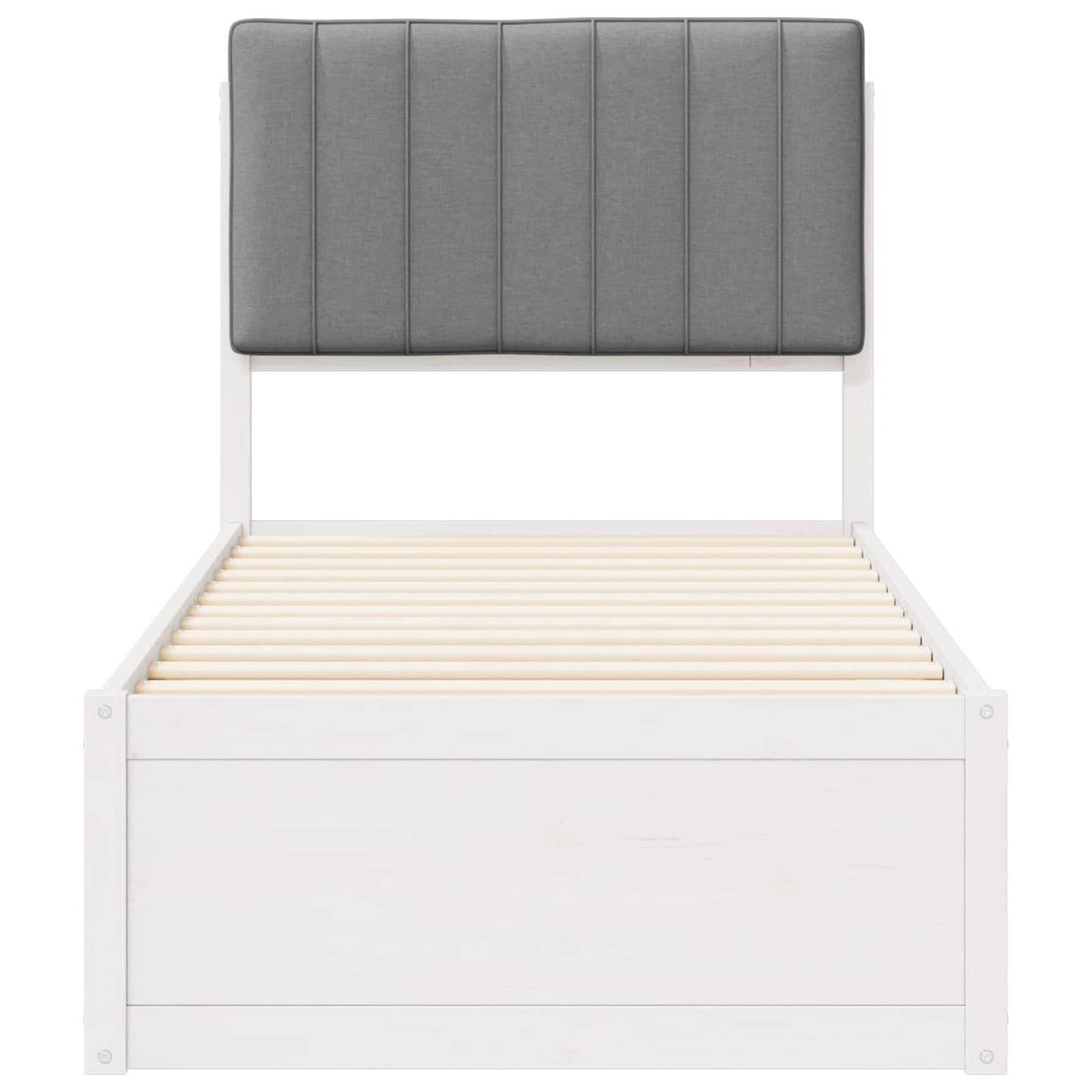 Bettgestell mit gepolstertem Kopfteil Hellgrau 80 x 200 cm