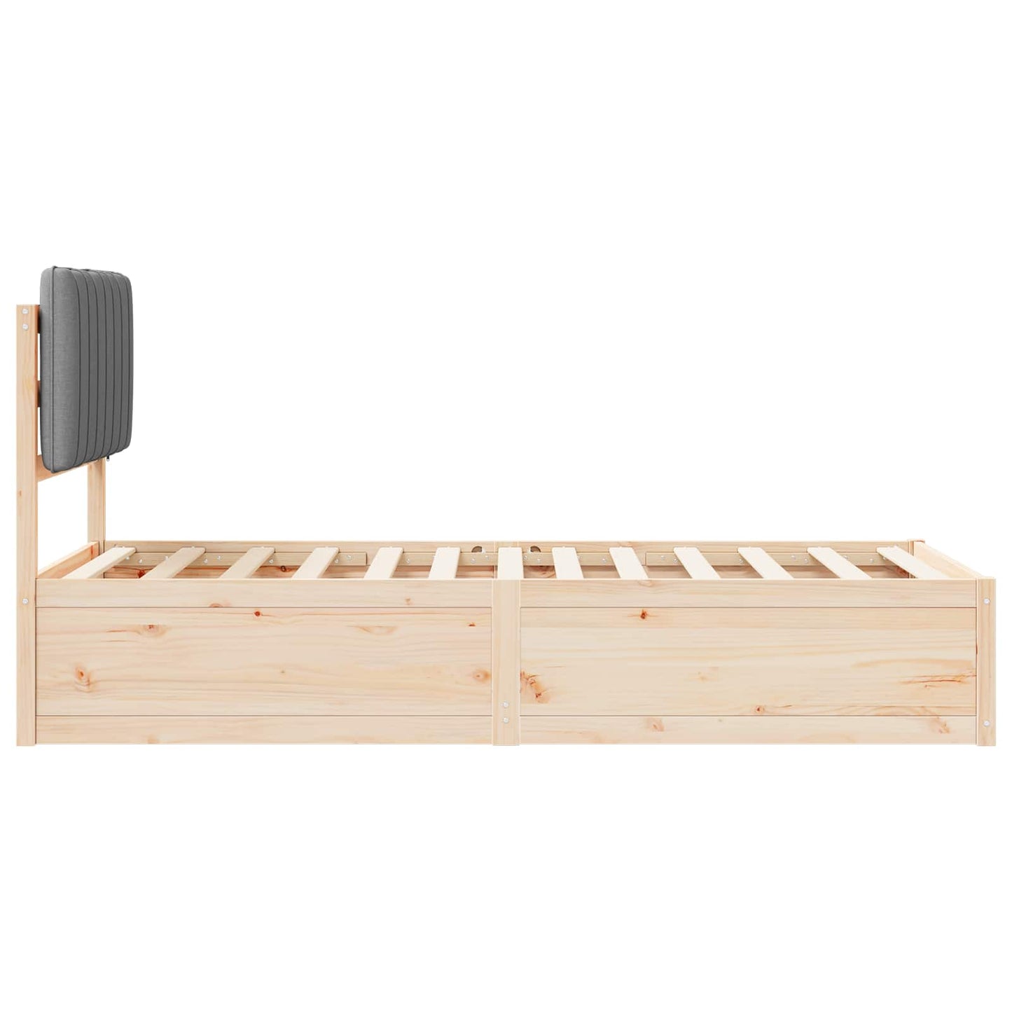 Bettgestell mit gepolstertem Kopfteil Hellgrau 90 x 190 cm