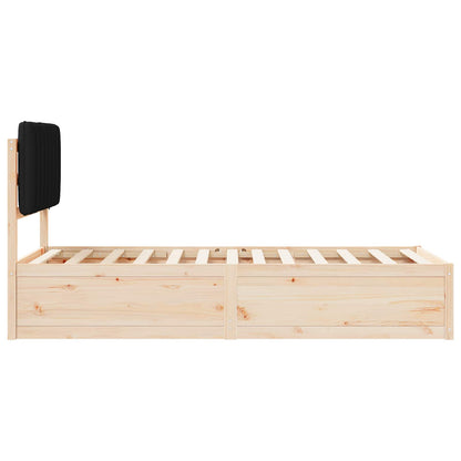 vidaXL Bettgestell mit gepolstertem Kopfteil Schwarz 90 x 190 cm