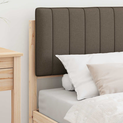 vidaXL Bettgestell mit gepolstertem Kopfteil Taupe 90 x 190 cm
