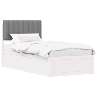 vidaXL Bettgestell mit gepolstertem Kopfteil Hellgrau 90 x 190 cm