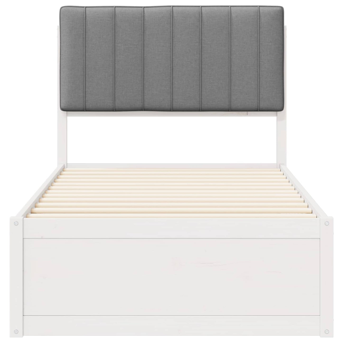 Bettgestell mit gepolstertem Kopfteil Hellgrau 90 x 190 cm