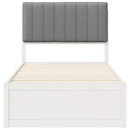 Bettgestell mit gepolstertem Kopfteil Hellgrau 90 x 190 cm