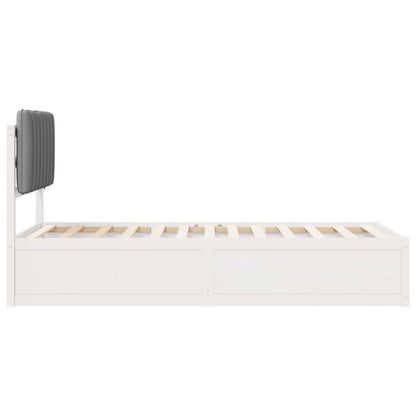 Bettgestell mit gepolstertem Kopfteil Hellgrau 90 x 190 cm