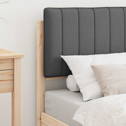 vidaXL Bettgestell mit gepolstertem Kopfteil Dunkelgrau 75 x 190 cm