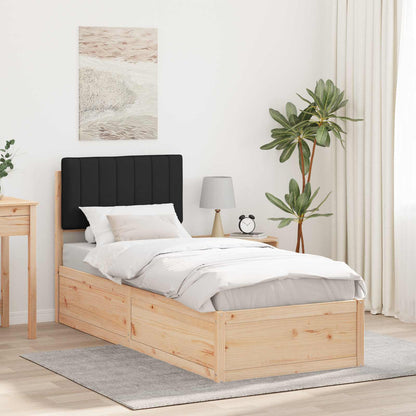 vidaXL Bettgestell mit gepolstertem Kopfteil Schwarz 75 x 190 cm