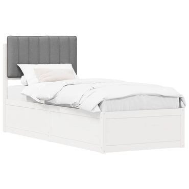vidaXL Bettgestell mit gepolstertem Kopfteil Hellgrau 75 x 190 cm