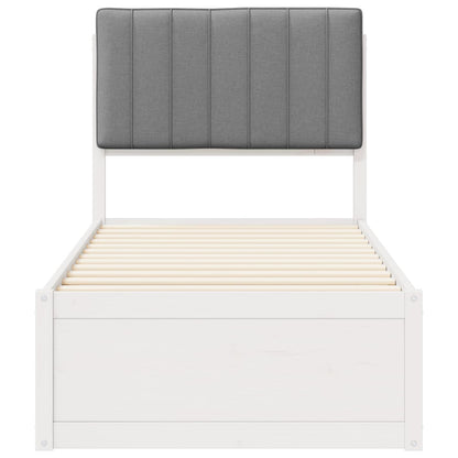 Bettgestell mit gepolstertem Kopfteil Hellgrau 75 x 190 cm