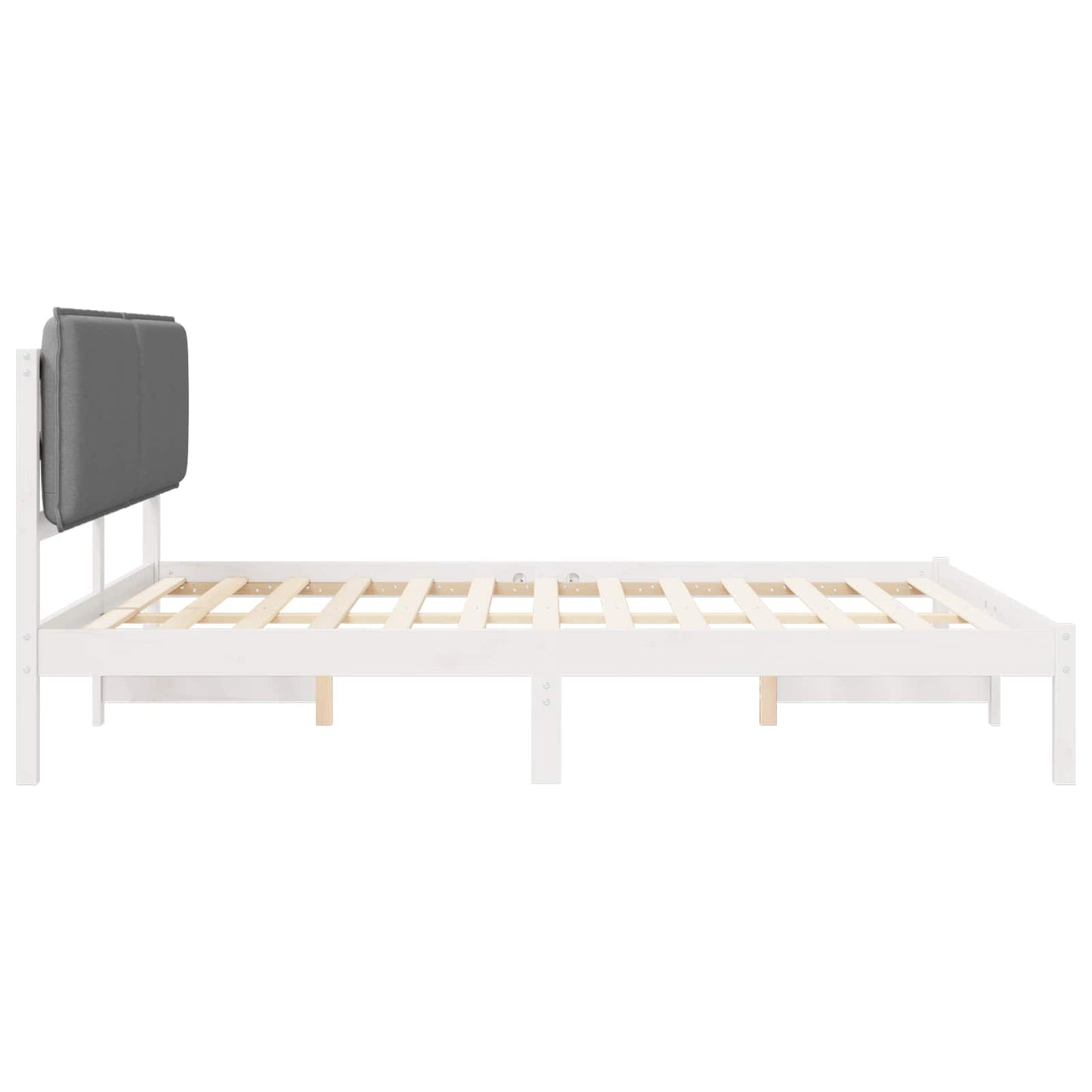 Bettgestell mit gepolstertem Kopfteil Hellgrau 180 x 200 cm