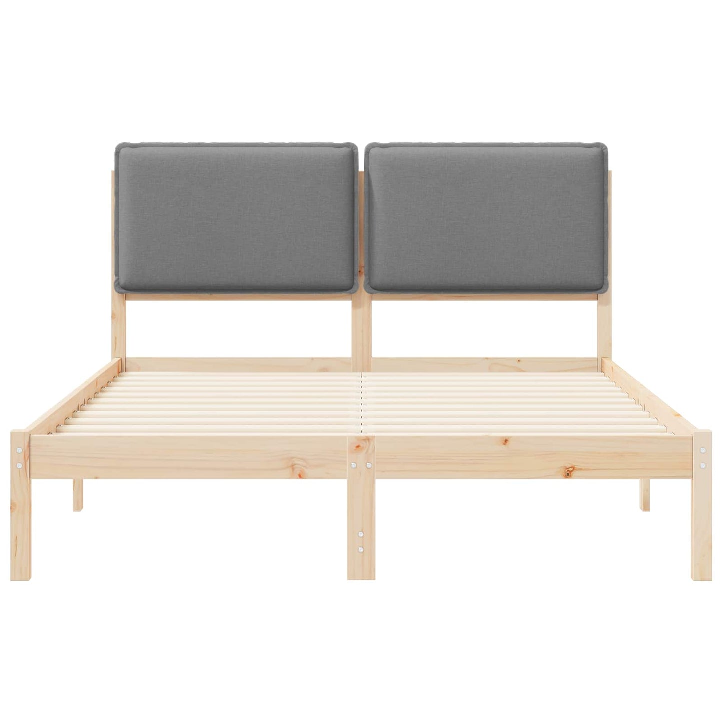 Bettgestell mit gepolstertem Kopfteil Hellgrau 150 x 200 cm