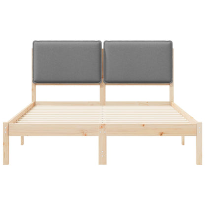 Bettgestell mit gepolstertem Kopfteil Hellgrau 150 x 200 cm