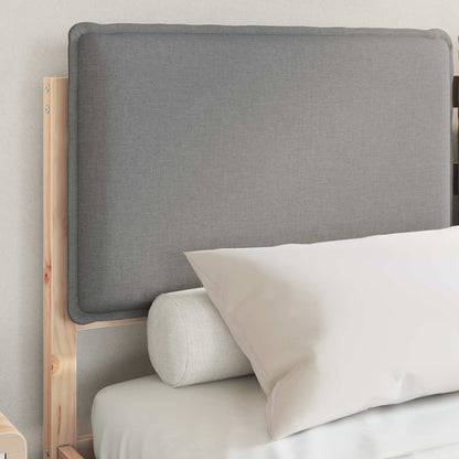 Bettgestell mit gepolstertem Kopfteil Hellgrau 140 x 200 cm