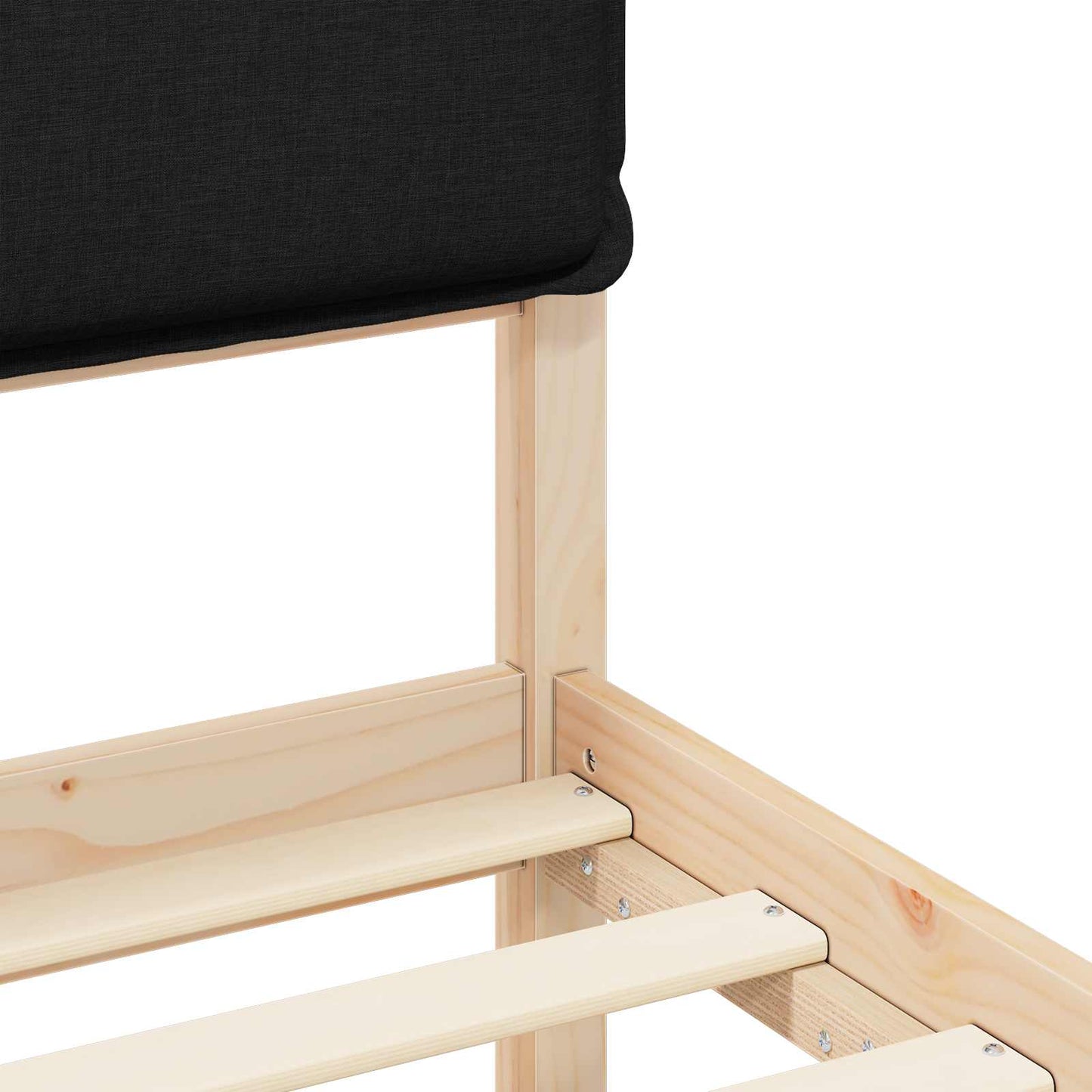 Bettgestell mit gepolstertem Kopfteil Schwarz 120 x 200 cm