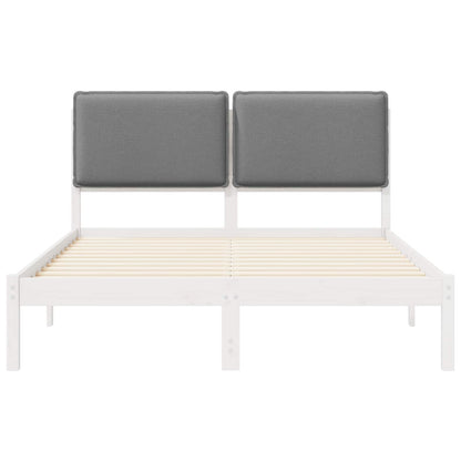 Bettgestell mit gepolstertem Kopfteil Hellgrau 120 x 200 cm