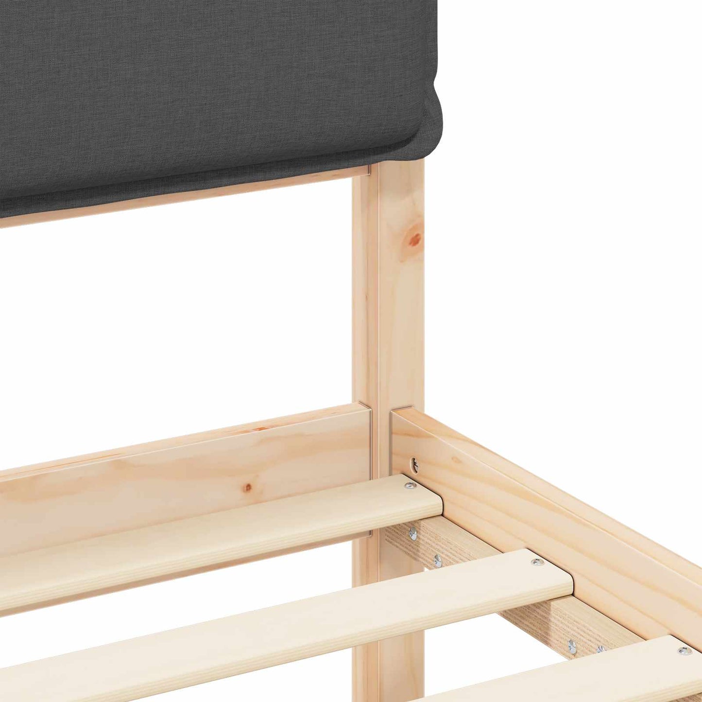 Bettgestell mit gepolstertem Kopfteil Dunkelgrau 100 x 200 cm