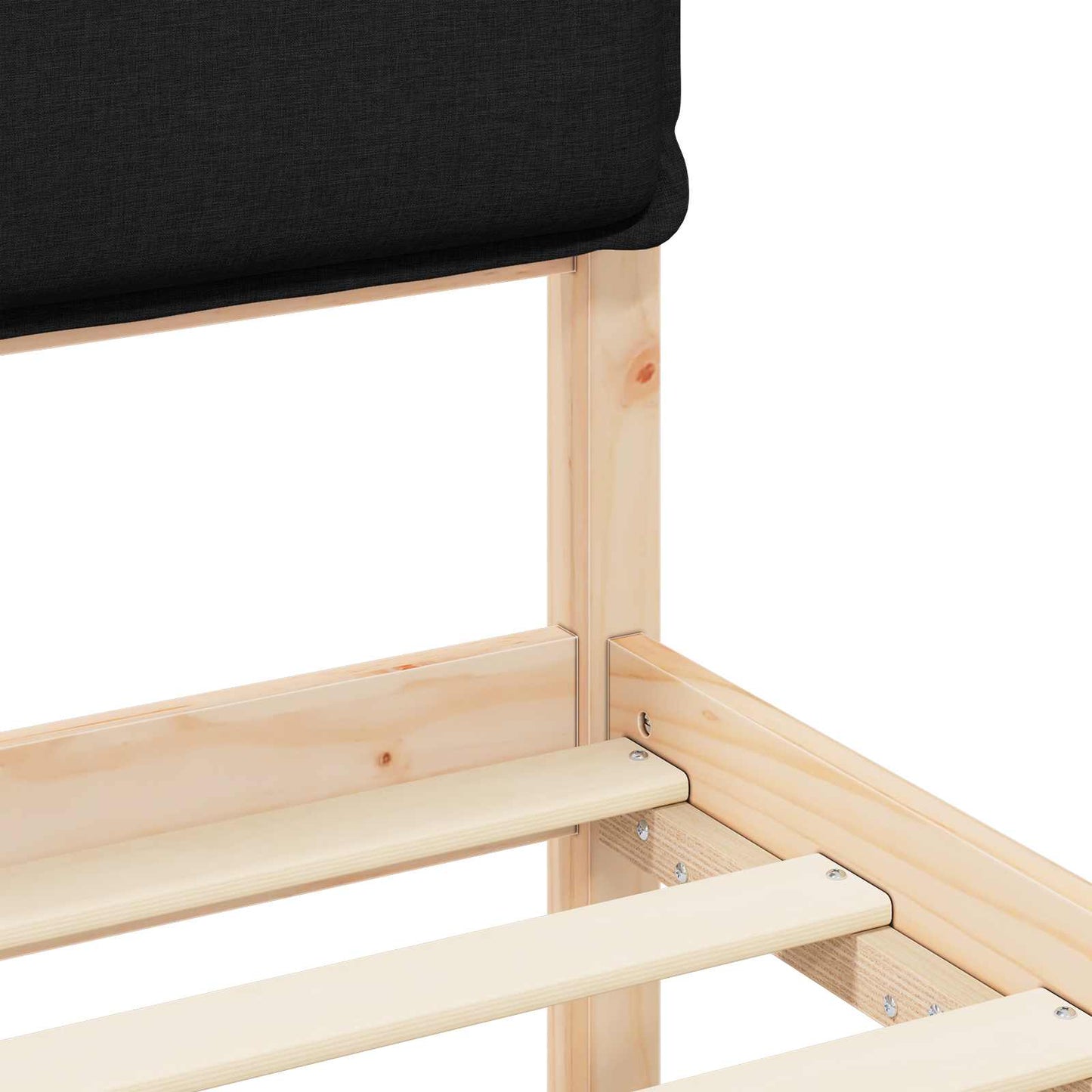 Bettgestell mit gepolstertem Kopfteil Schwarz 100 x 200 cm