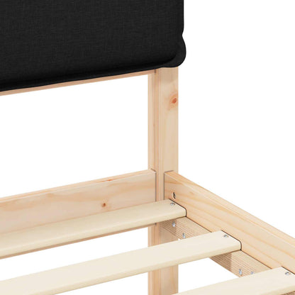 Bettgestell mit gepolstertem Kopfteil Schwarz 100 x 200 cm